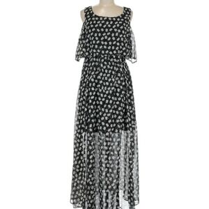 CR Cynthia Rowley Black Polka Dots With Multicolor Sparkle Dress Size XS